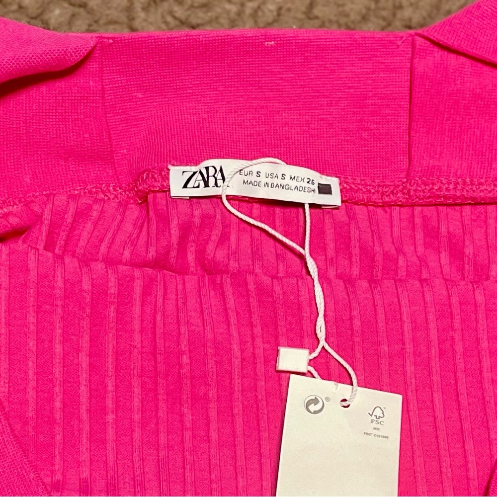 Zara Pink Ribbed Backless Tank Top - Picture 2 of 2